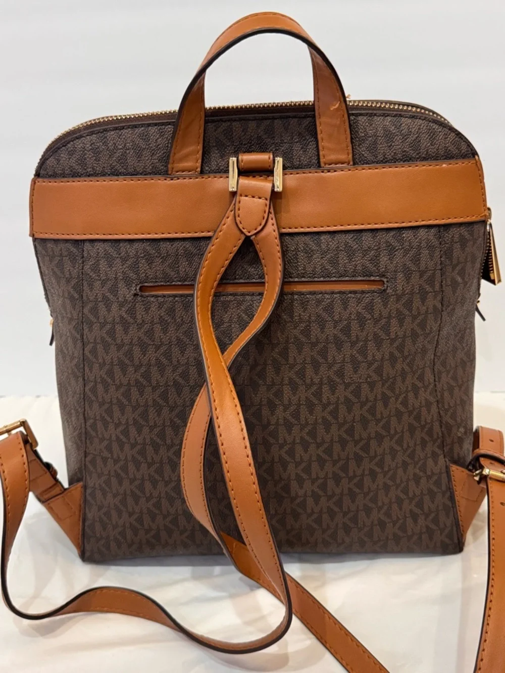 Michael Kors Brown MK Logo Backpack